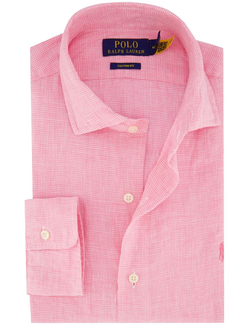 Polo Ralph Lauren overhemd roze linnen wide collar