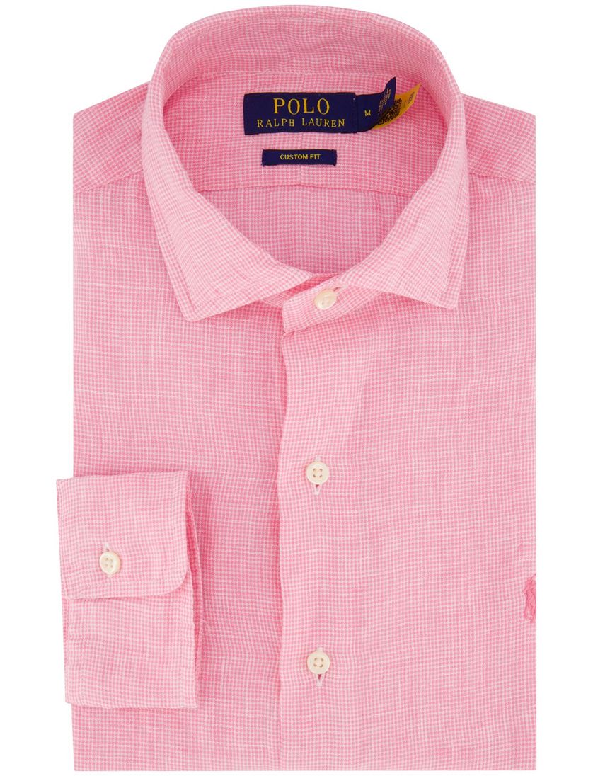 Polo Ralph Lauren overhemd roze linnen wide collar