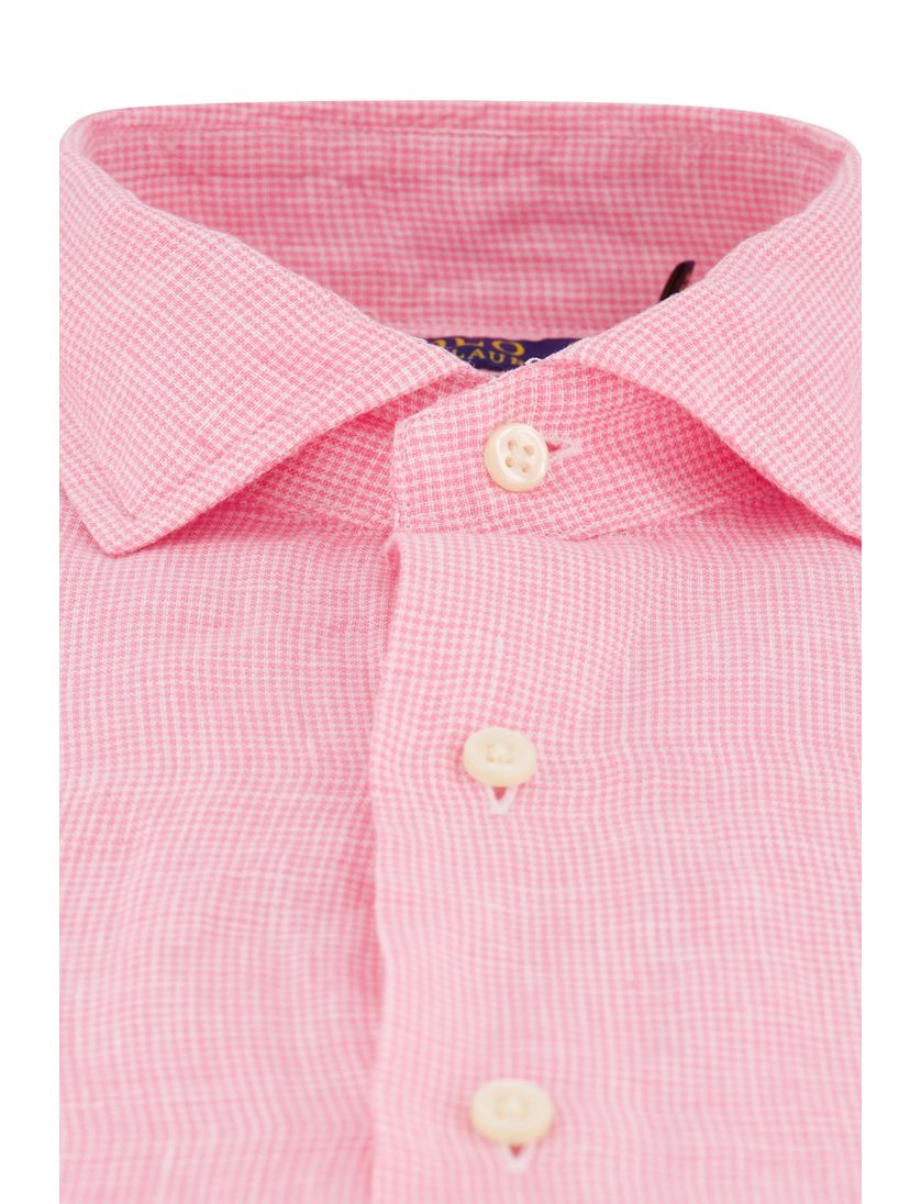 Polo Ralph Lauren overhemd roze linnen wide collar
