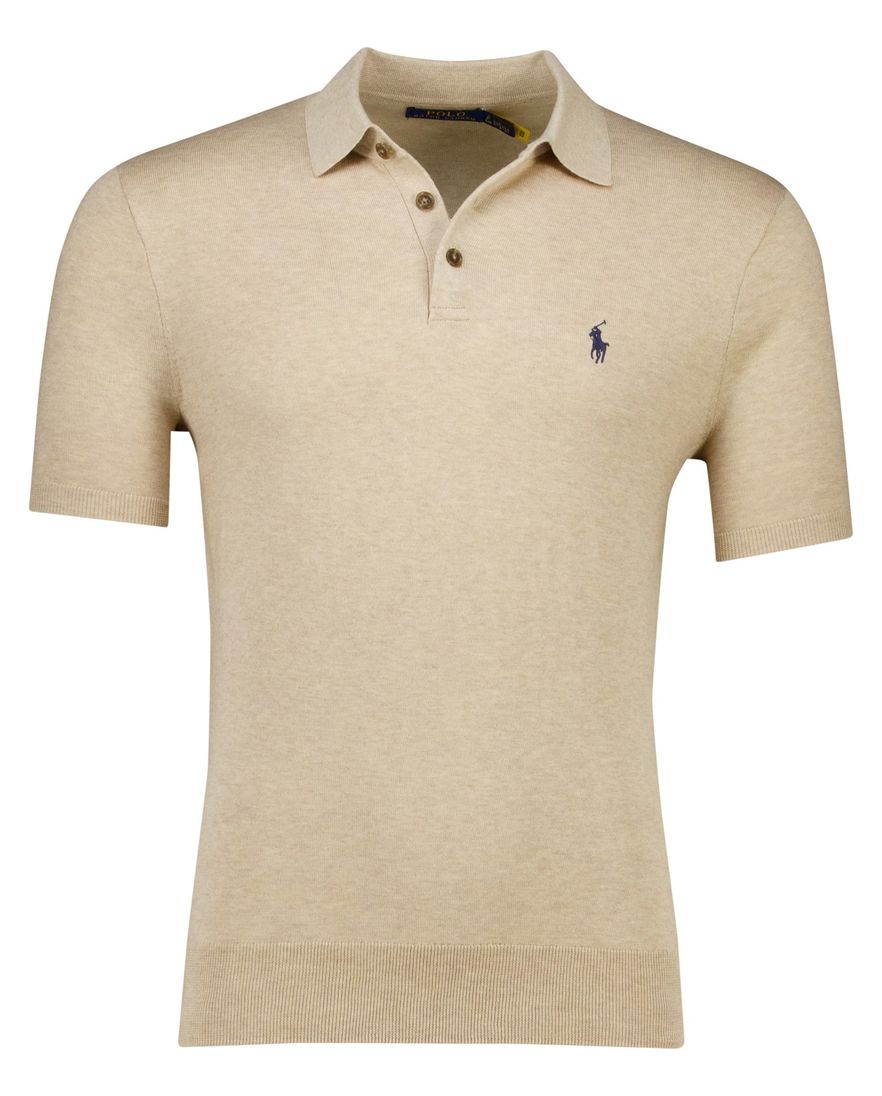 Polo Ralph Lauren knitted polo met boord beige