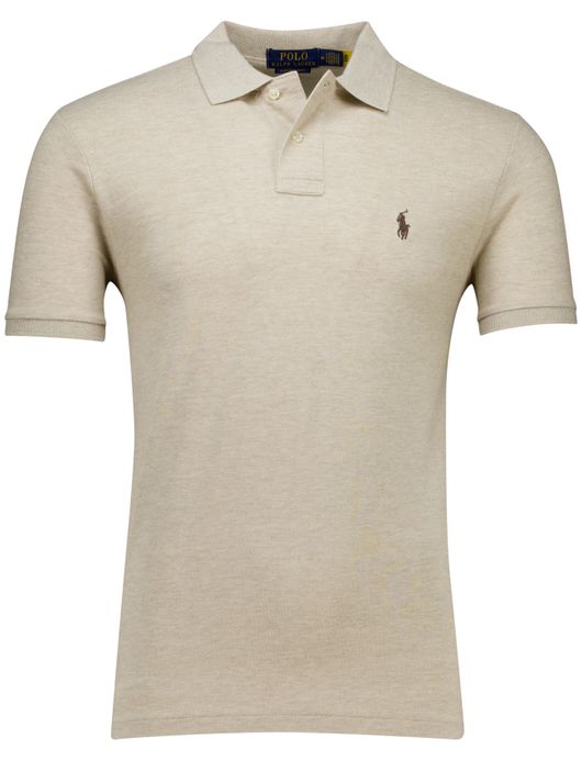 poloshirt korte mouw beige Polo Ralph Lauren Custom Slim Fit