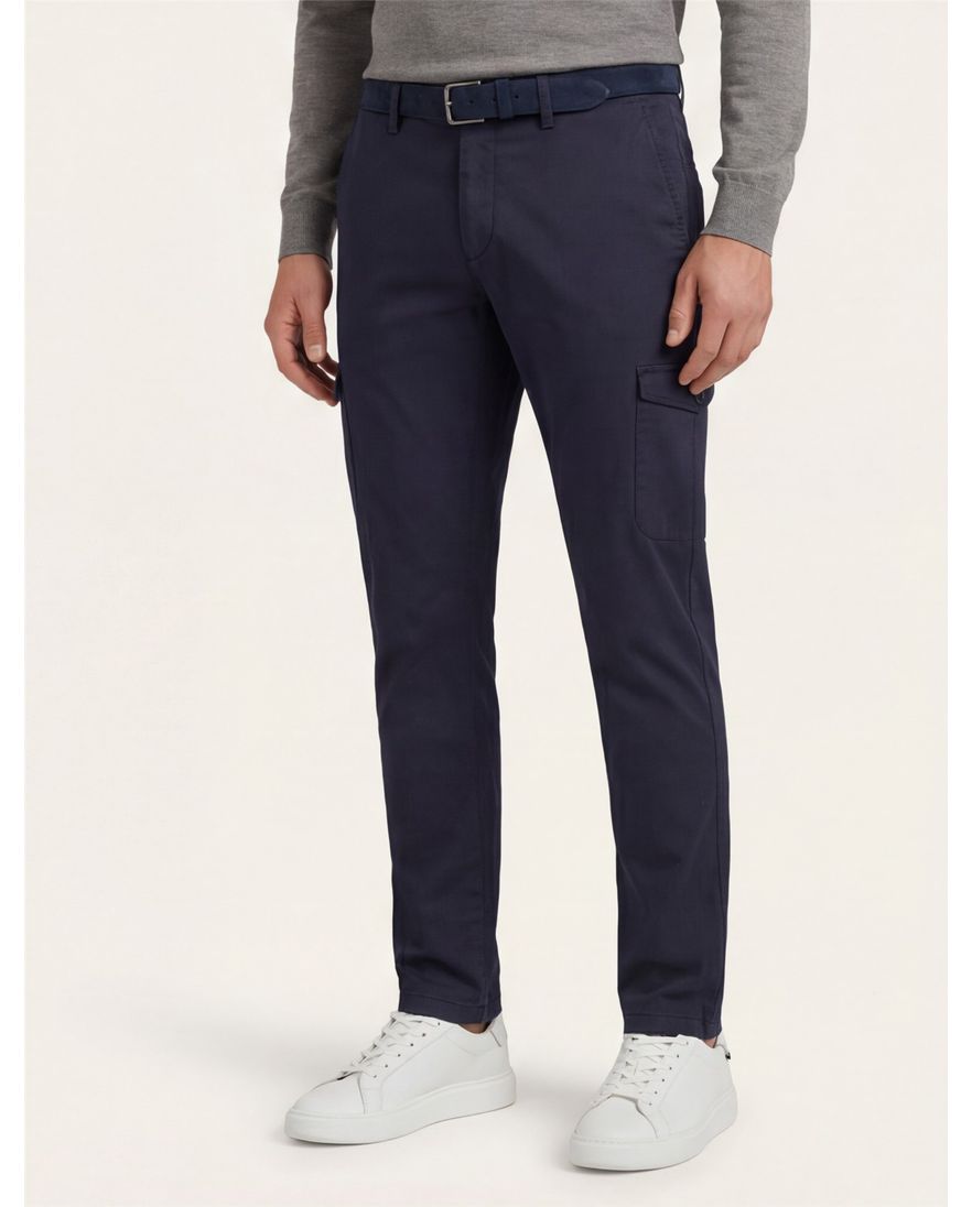 Gardeur Pantalon donkerblauw slim fit effen