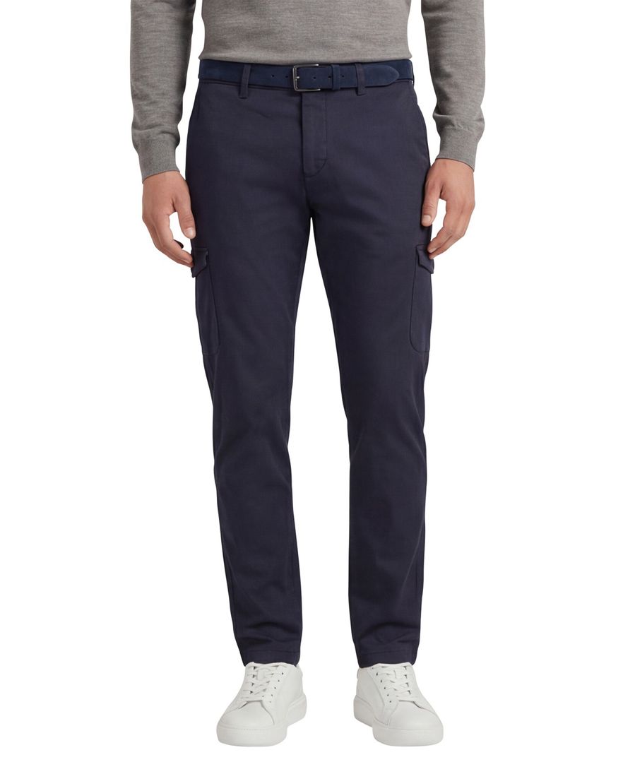 Gardeur Pantalon donkerblauw slim fit effen