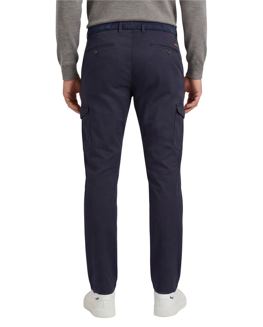 Gardeur Pantalon donkerblauw effen katoen
