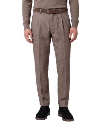 Gardeur Gardeur Pantalon katoen bruin flatfront effen