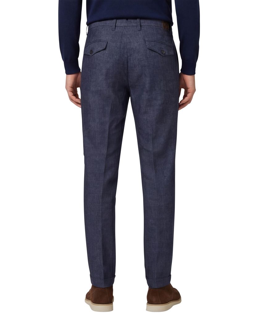 Gardeur Pantalon katoen blauw flatfront katoen