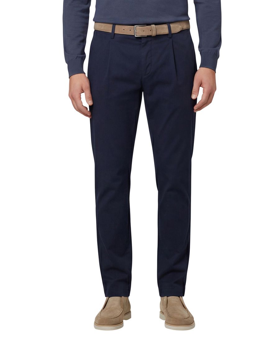 Gardeur Pantalon flatfront donkerblauw katoen