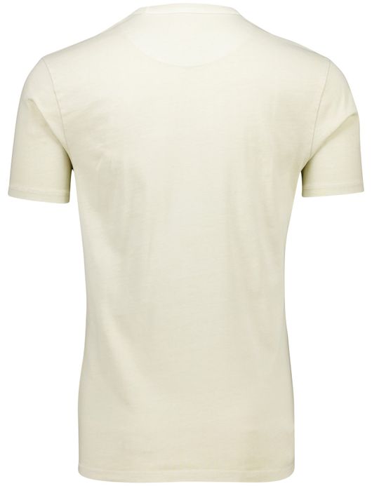 Butcher of blue shirt beige effen katoen