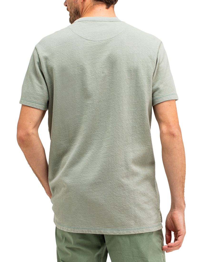 Butcher of Blue T-shirt groen effen katoen normale fit