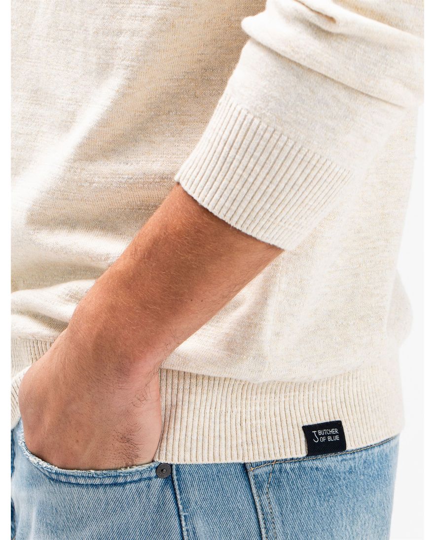 Butcher of Blue trui beige Clifden gemêleerd