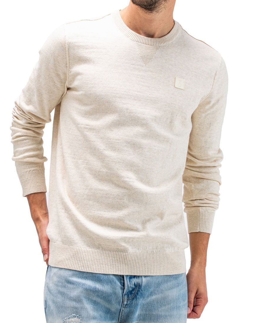 Butcher of Blue trui beige Clifden gemêleerd