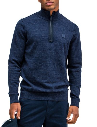 Butcher of Blue Butcher of Blue trui donkerblauw rits