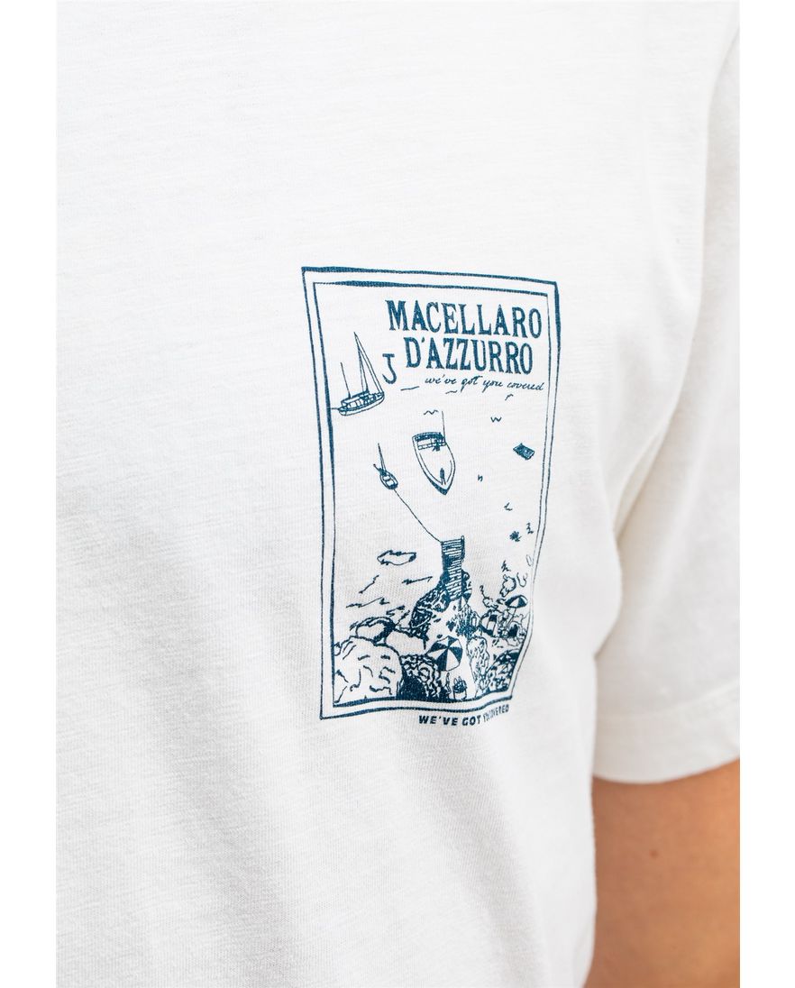 Butcher of Blue T-shirt wit effen normale fit katoen