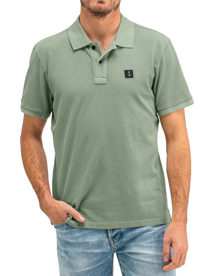 Polo Butcher of Blue groen normale fit katoen