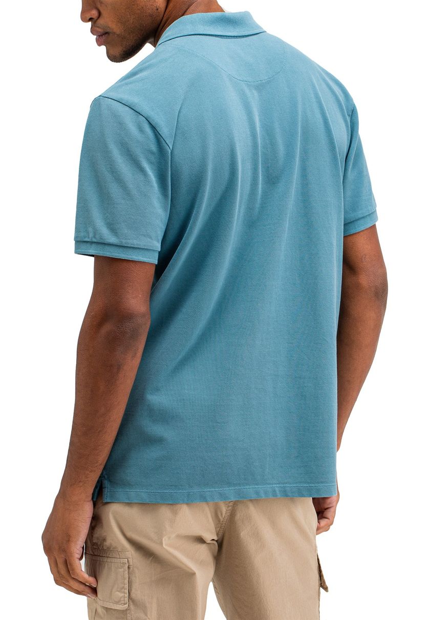 Polo Butcher of Blue blauw katoen normale fit