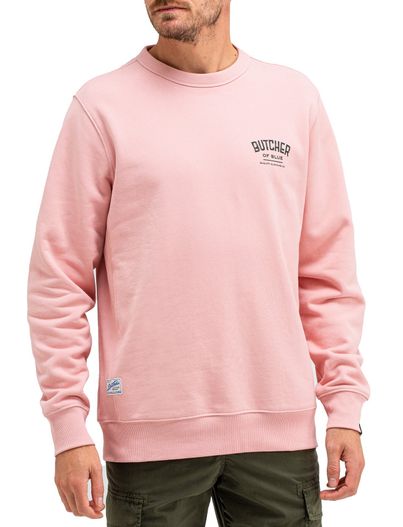 Butcher of Blue Butcher of Blue Army College crew neck trui roze effen