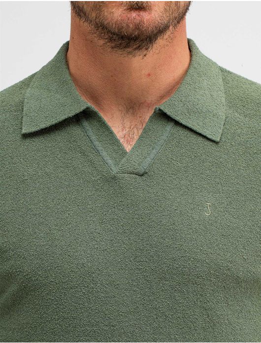 Butcher of Blue Boucle knit polo groen