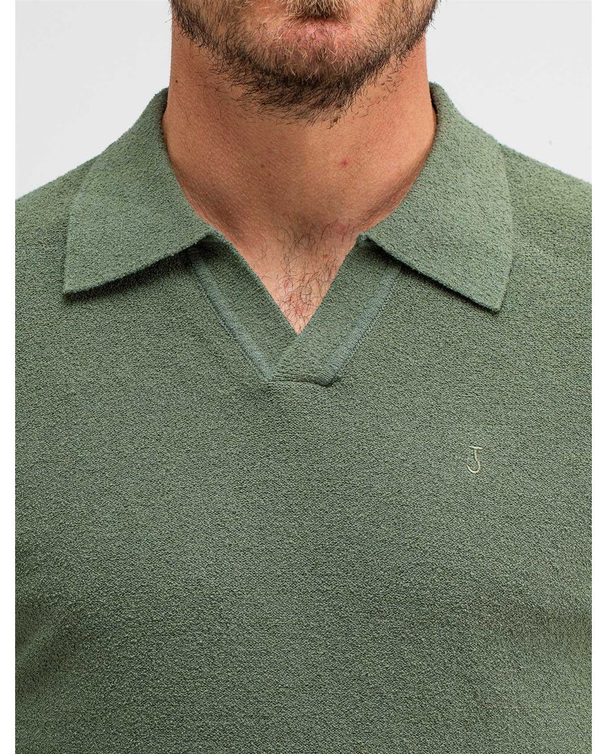 Butcher of Blue polo groen effen normale fit katoen