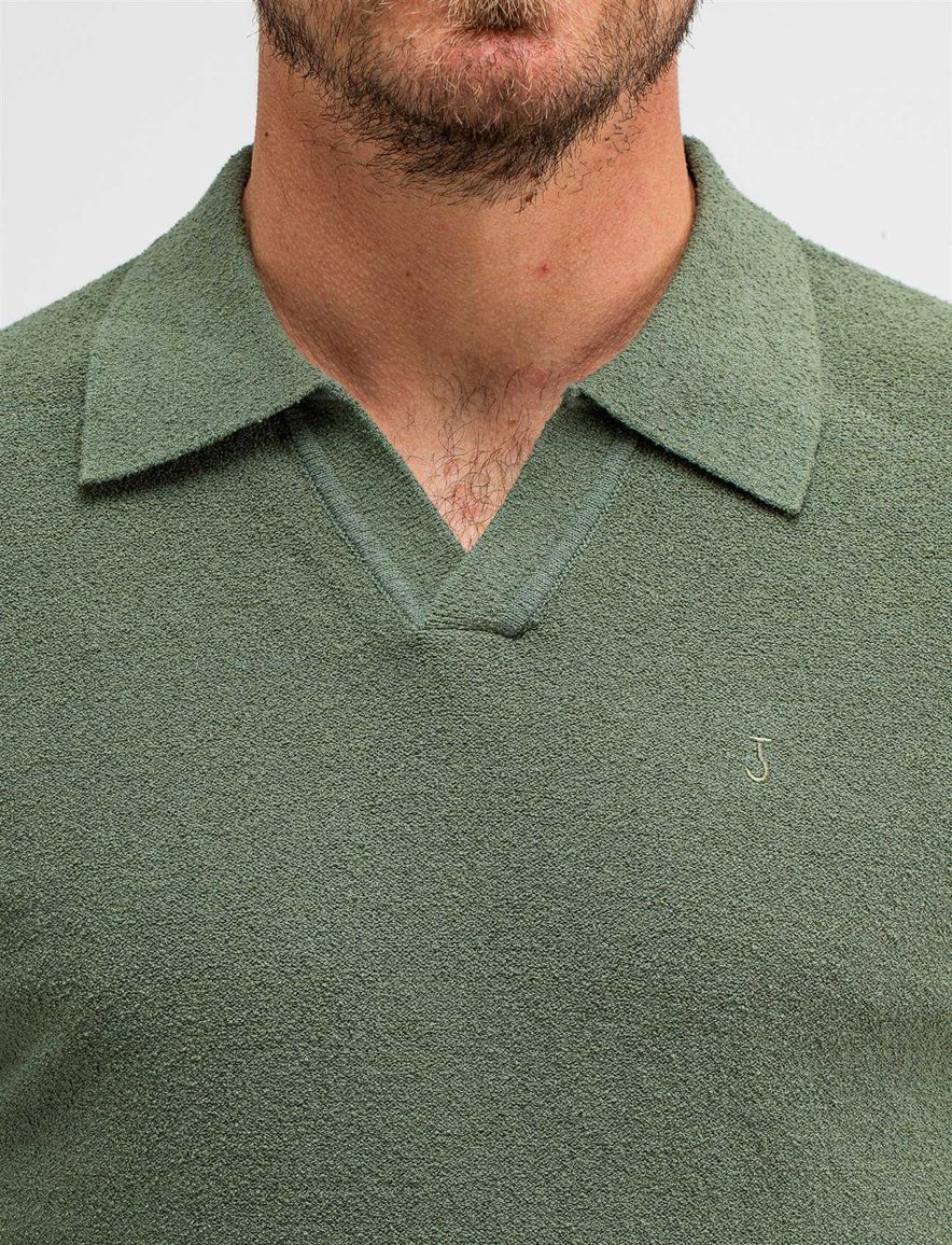 Butcher of Blue polo groen effen normale fit katoen