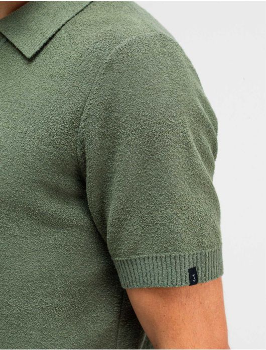 Butcher of Blue Boucle knit polo groen