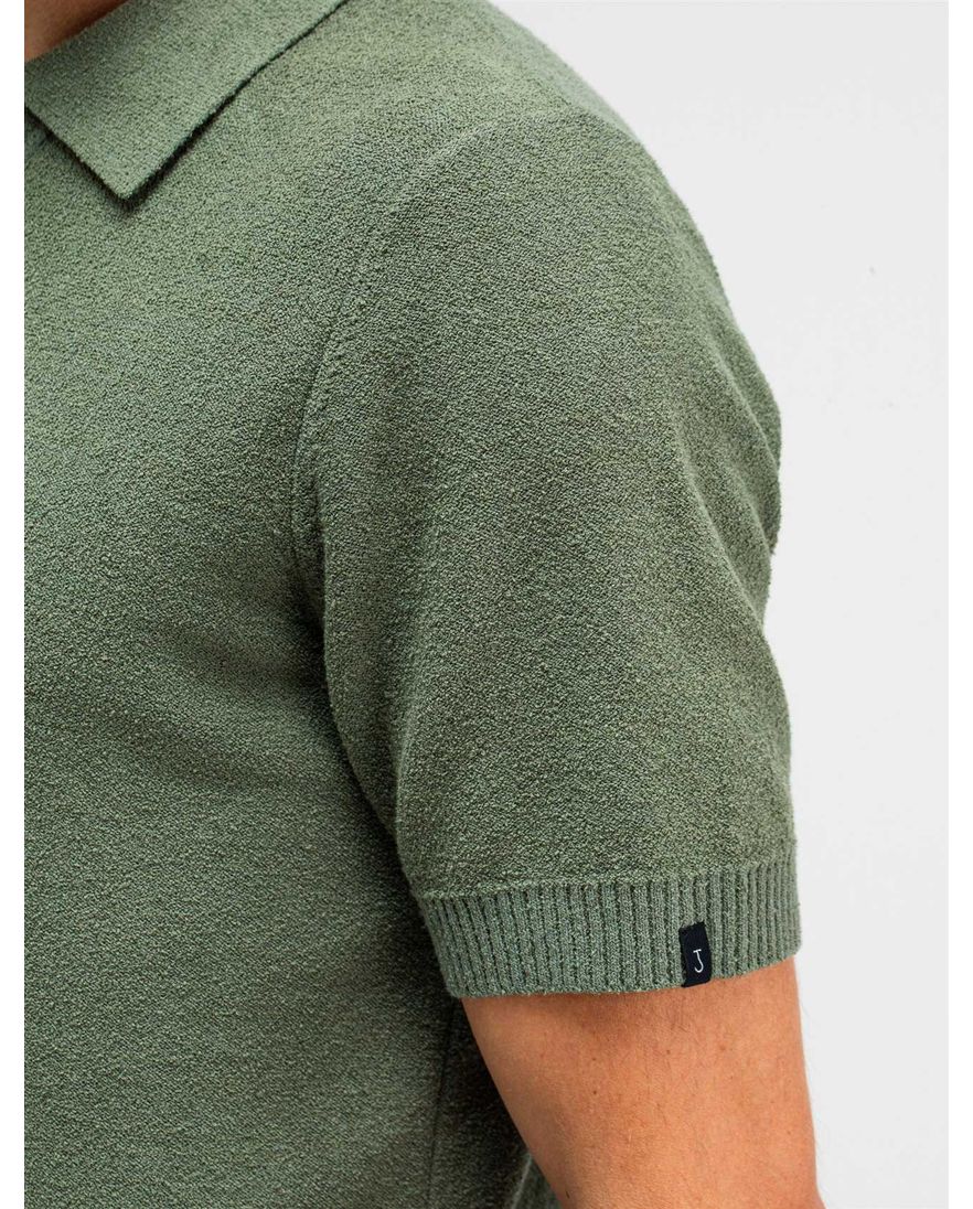 Butcher of Blue polo groen effen normale fit katoen