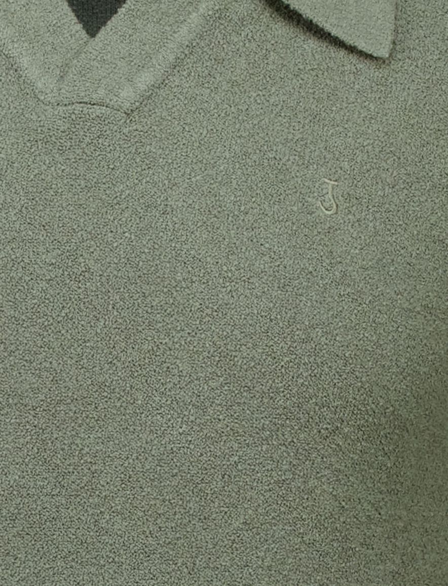 Butcher of Blue polo groen effen normale fit katoen