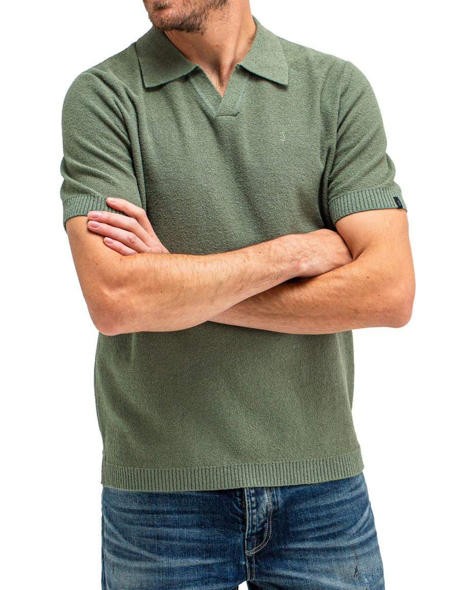 Butcher of Blue polo groen effen normale fit katoen