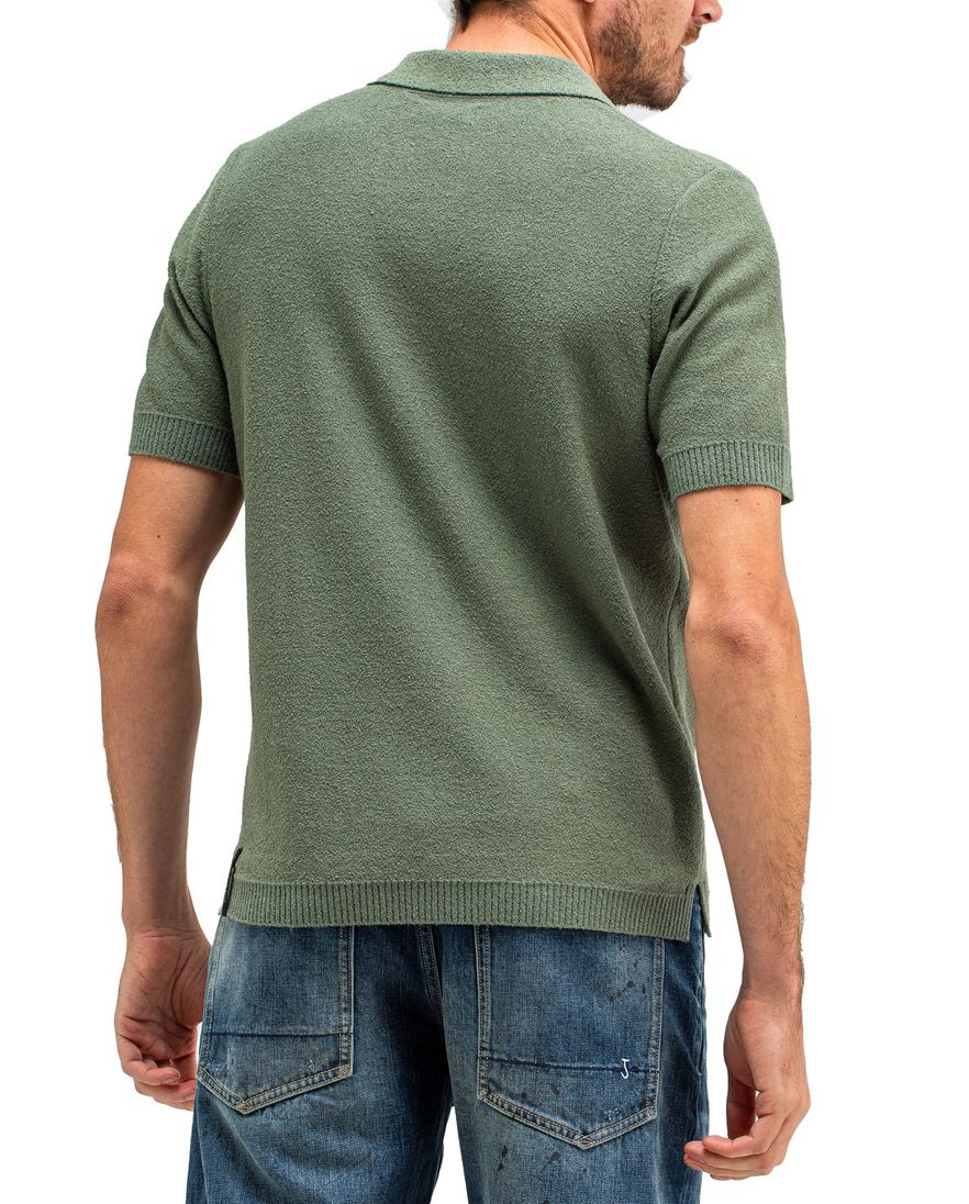 Butcher of Blue polo groen effen normale fit katoen