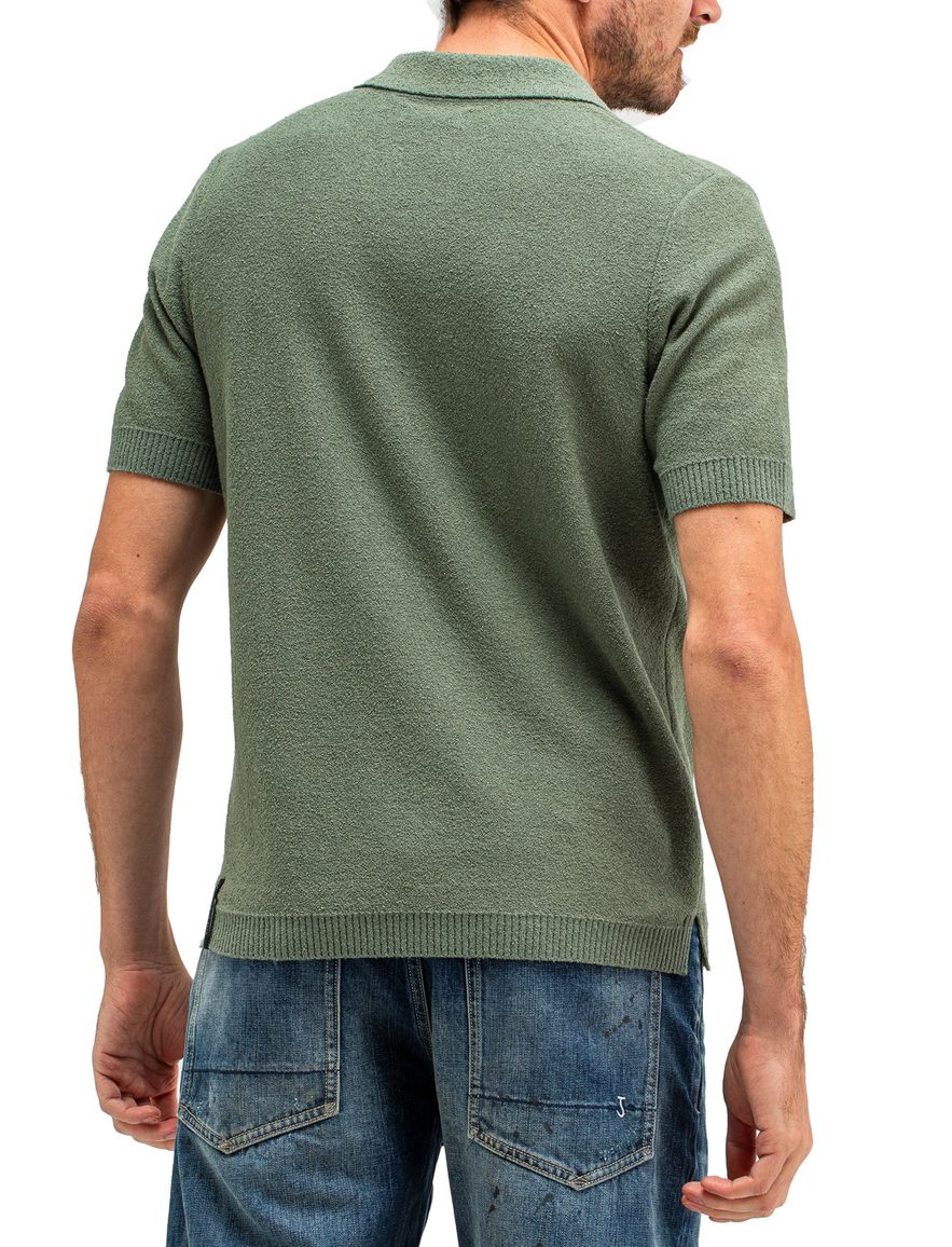 Butcher of Blue polo groen effen normale fit katoen