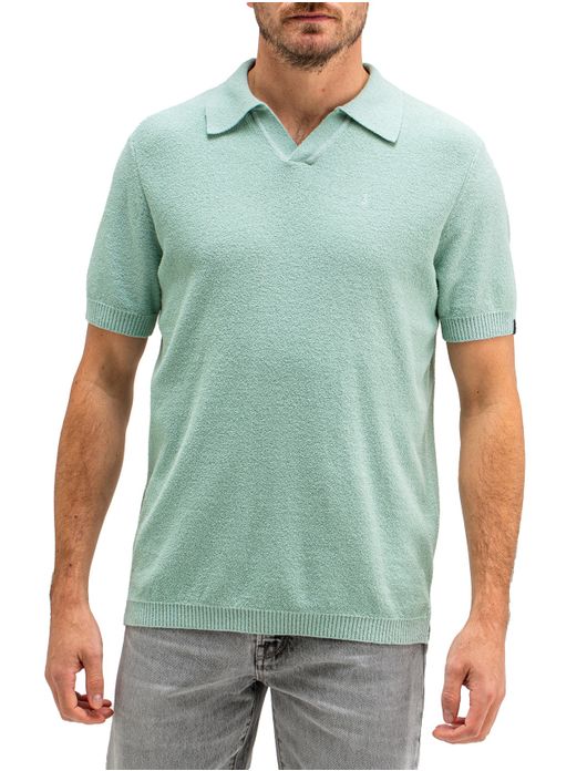 Butcher of Blue Boucle knit polo groen