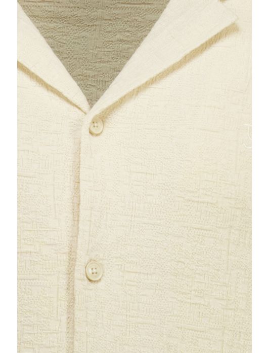 Butcher of Blue overhemd korte mouw beige