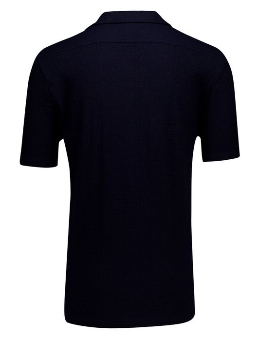 Butcher of Blue overhemd korte mouw donkerblauw