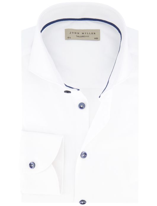 John Miller overhemd wit katoen