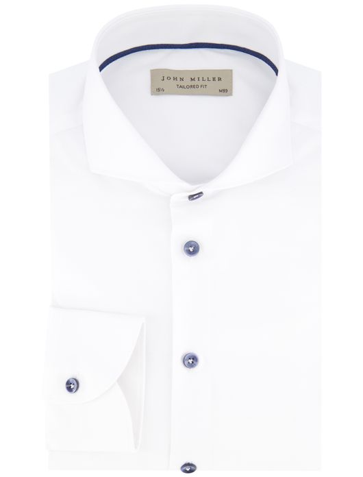 John Miller overhemd wit katoen