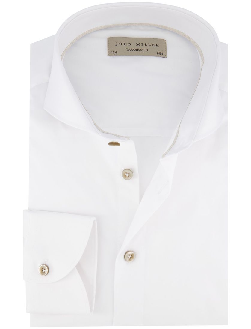 John Miller Slim Fit overhemd mouwlengte 7 wit
