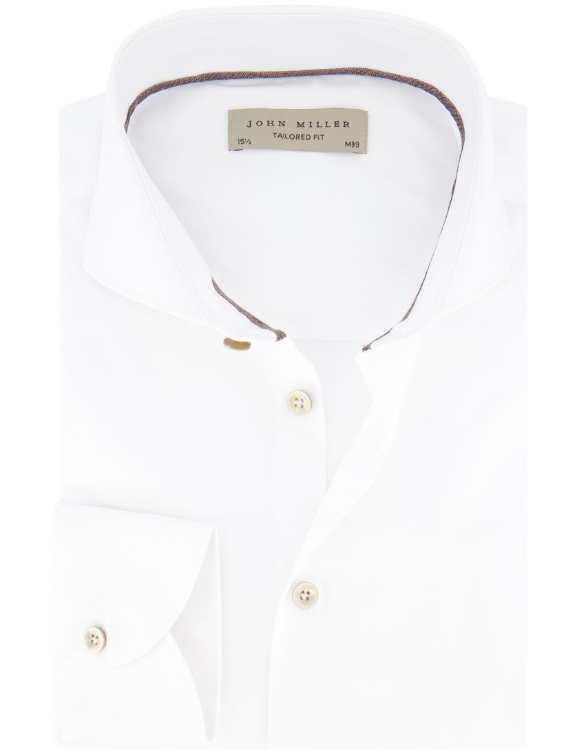 John Miller overhemd wit effen strijkvrij Tailored Fit