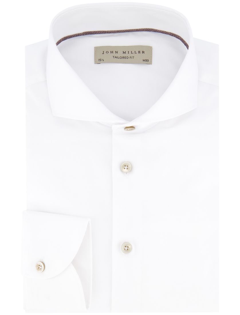 John Miller overhemd wit effen strijkvrij Tailored Fit