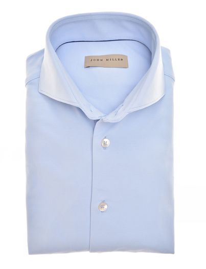John Miller John Miller overhemd lichtblauw mouwlengte 7