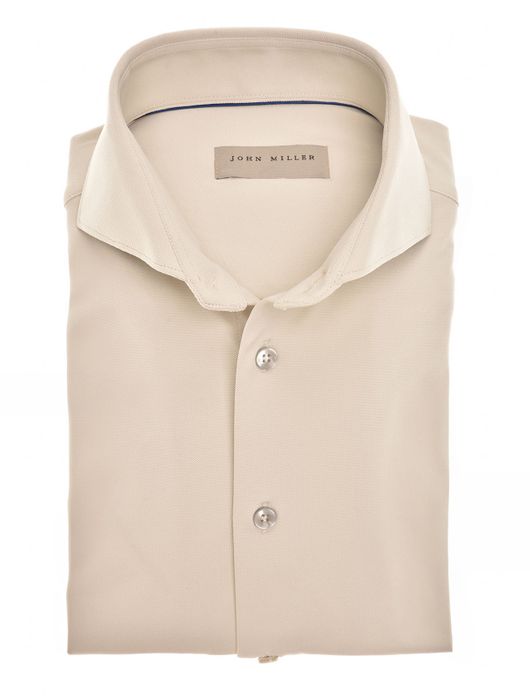 overhemd mouwlengte 7 bruin John Miller Slim Fit