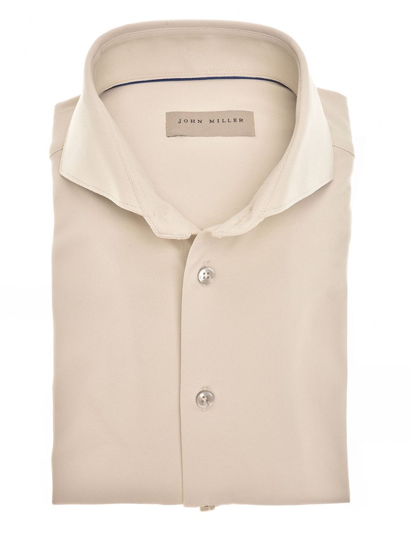 overhemd mouwlengte 7 John Miller bruin effen