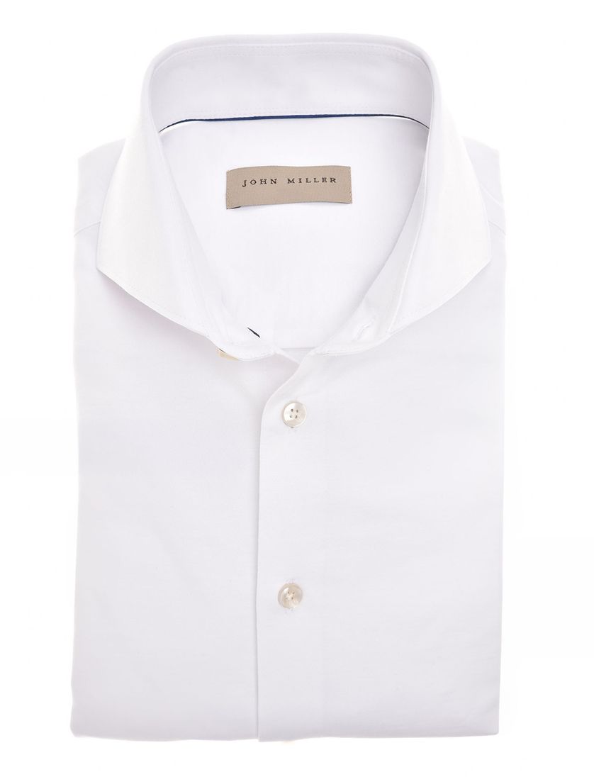 John Miller tailored fit overhemd wit mouwlengte 7 effen
