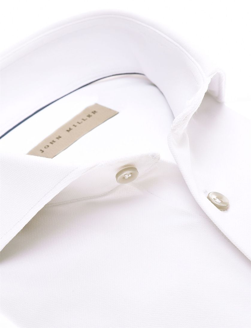 John Miller tailored fit overhemd wit mouwlengte 7 effen