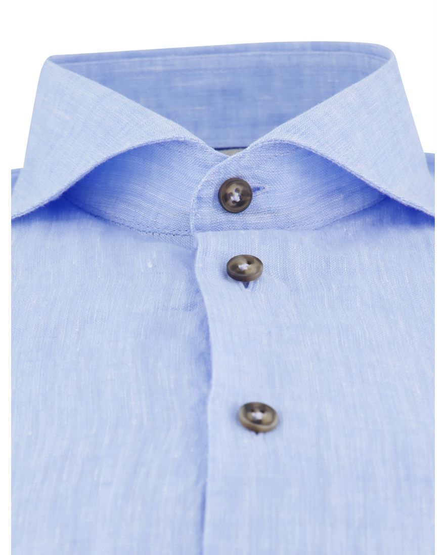 John Miller Slim Fit overhemd lichtblauw 100% linnen