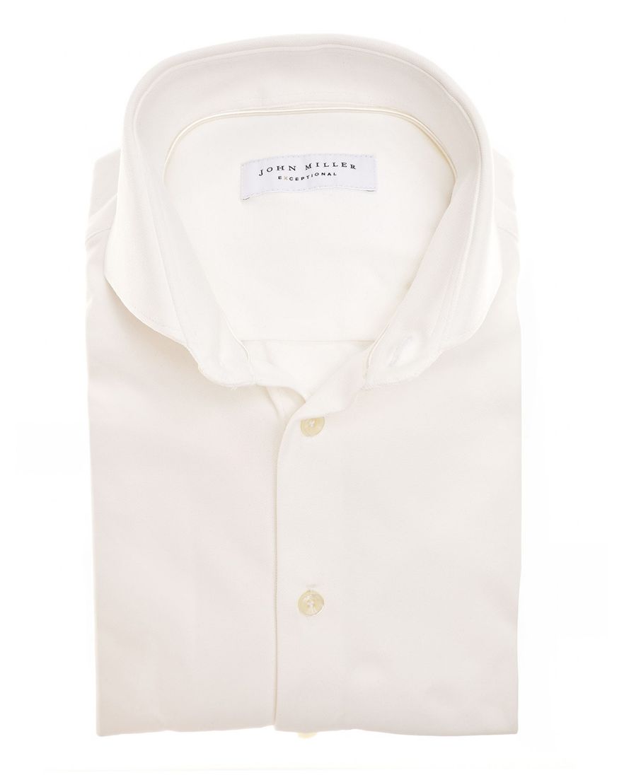 John Miller overhemd beige effen tailored fit
