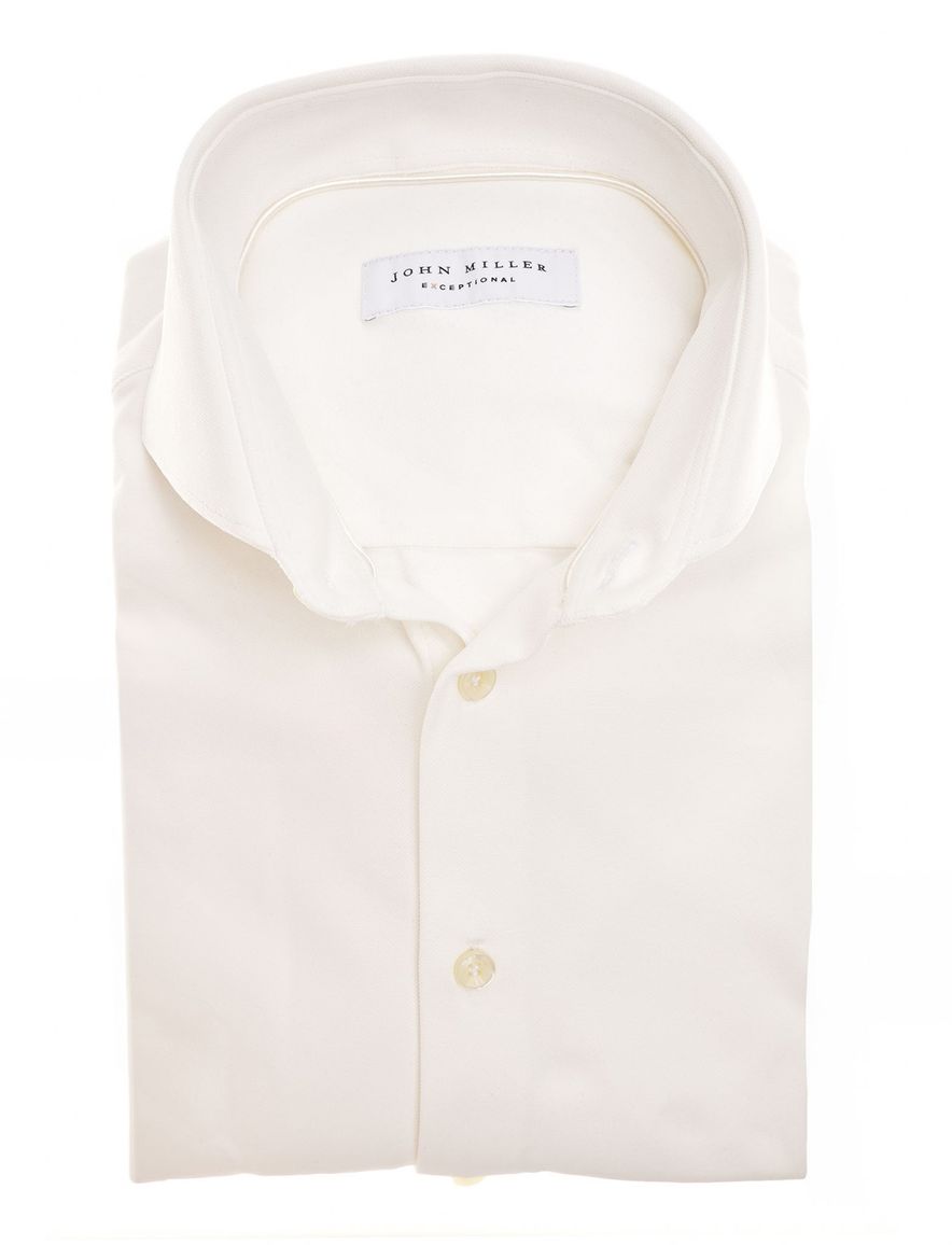 John Miller overhemd beige effen