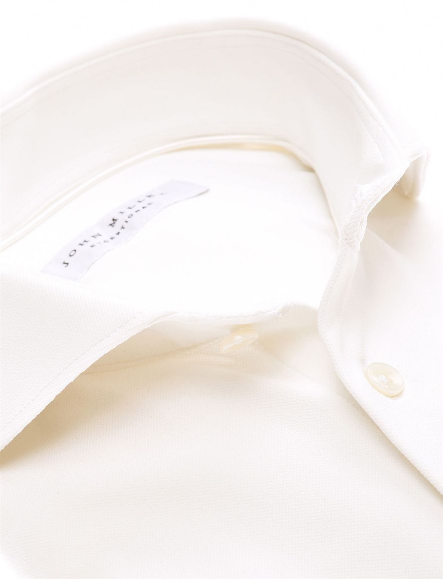 John Miller overhemd beige effen