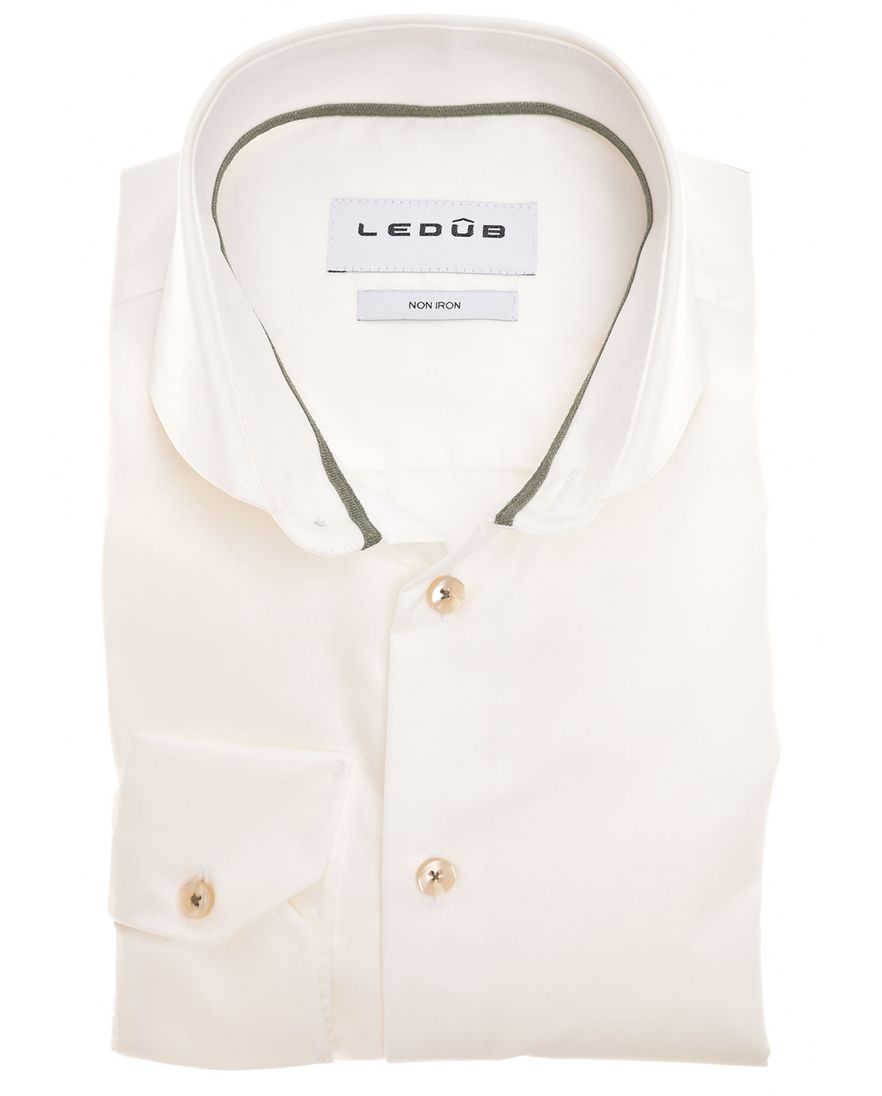 Ledub overhemd normale fit creme katoen