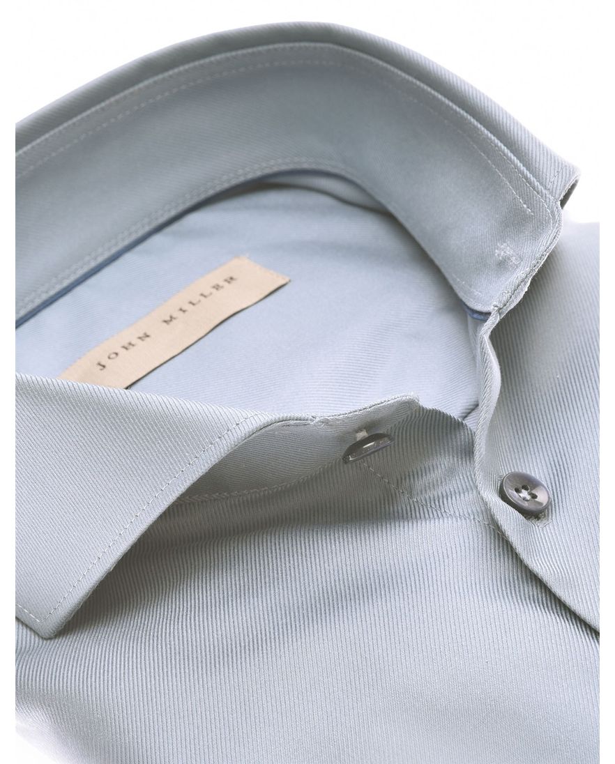John Miller blauw overhemd Tailored Fit effen katoen