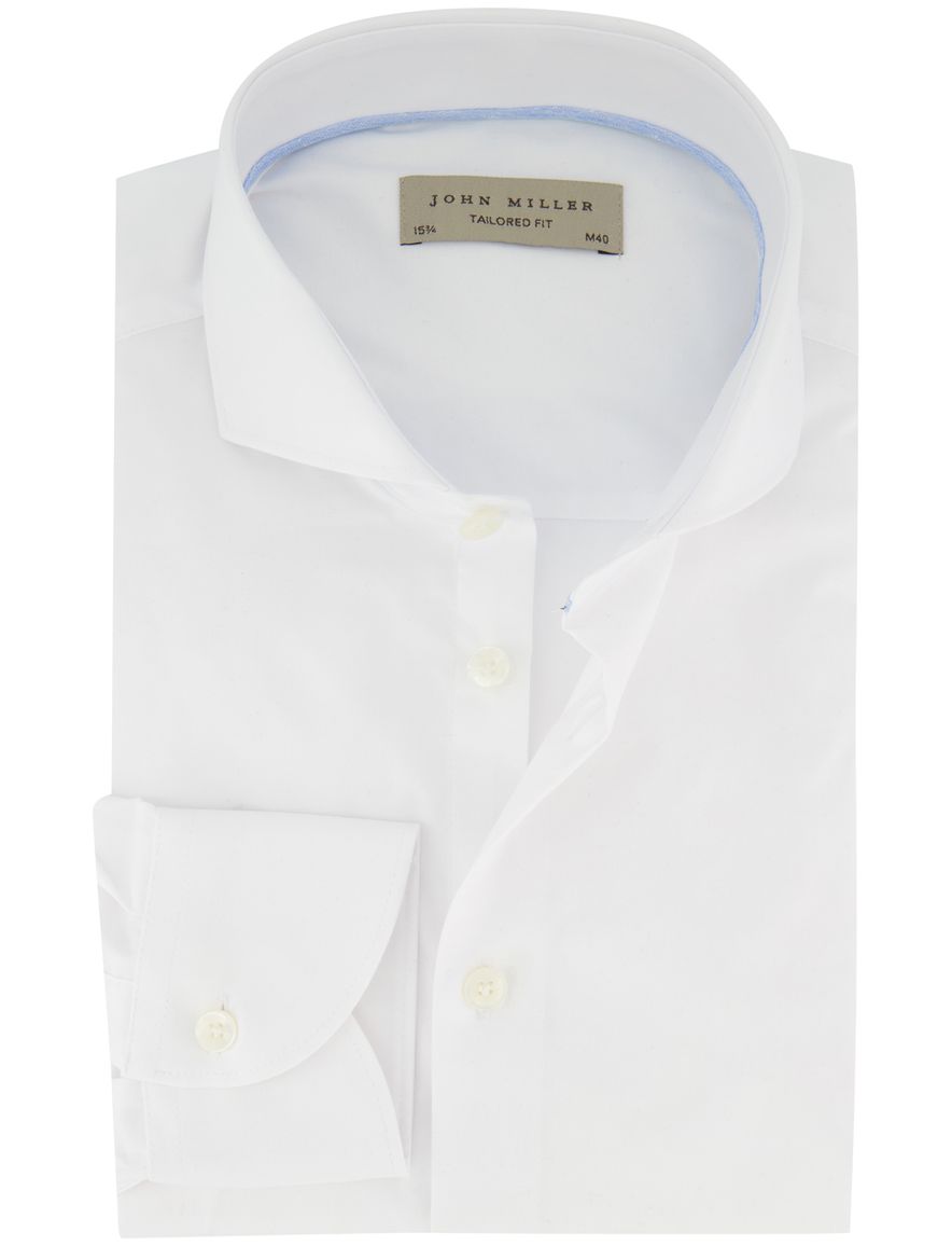 Overhemd John Miller Tailored Fit ml 5 wit effen