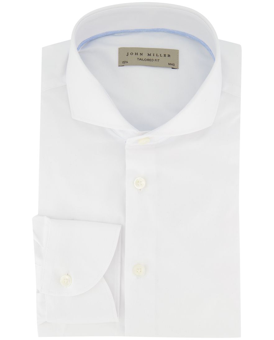 Overhemd John Miller Tailored Fit ml 5 wit effen
